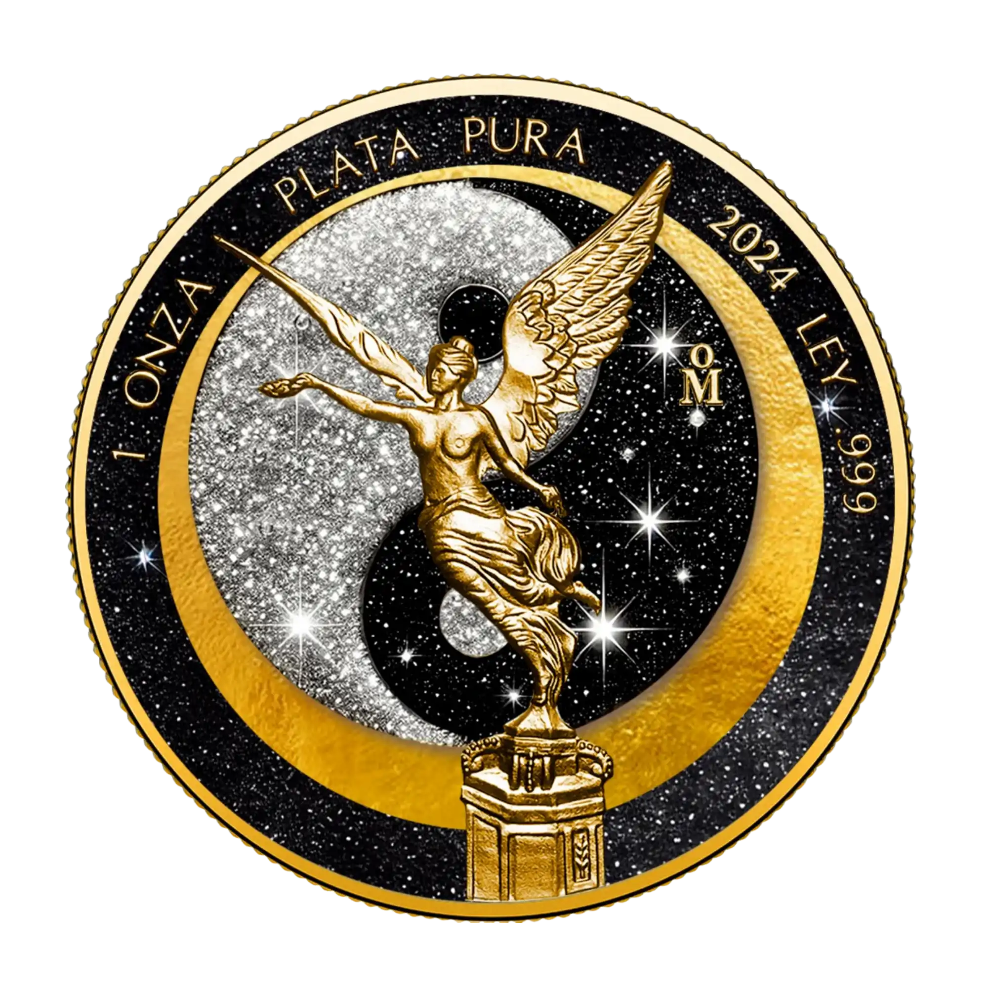 2024 Mexico Libertad Sun & Moon Yin Yang Edition 1oz Silver Coloured Coin