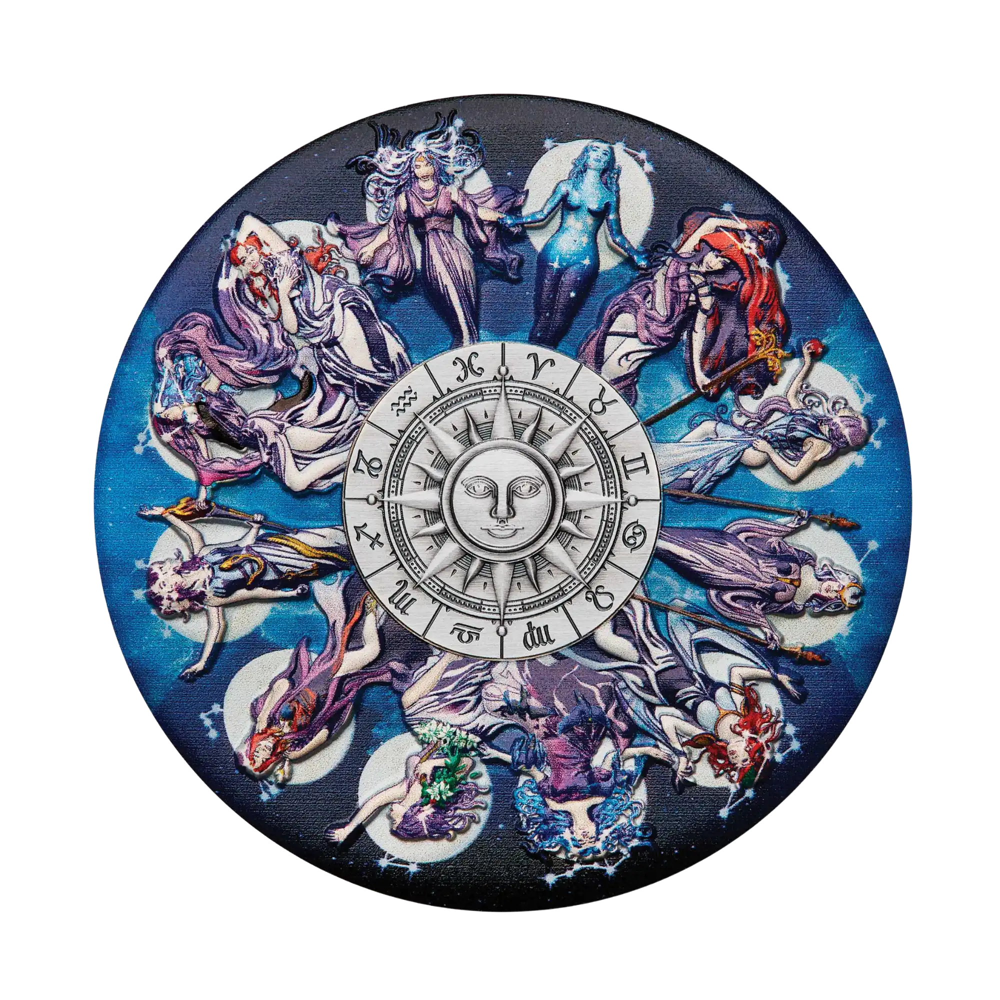 2025 Perth Mint Zodiac Signs and Goddesses 5oz Silver Antiqued Coloured Coin - Cert #19