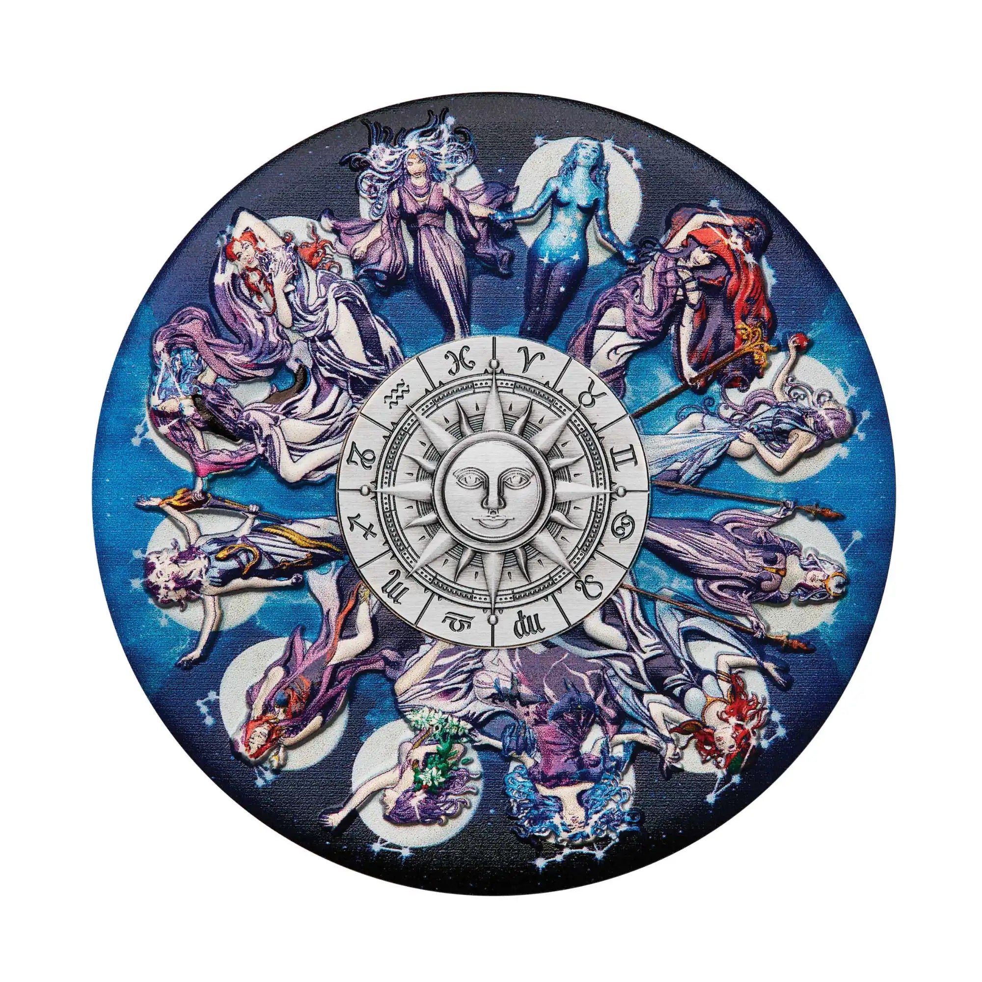 2025 Perth Mint Zodiac Signs and Goddesses 5oz Silver Antiqued Coloured Coin - Cert #19